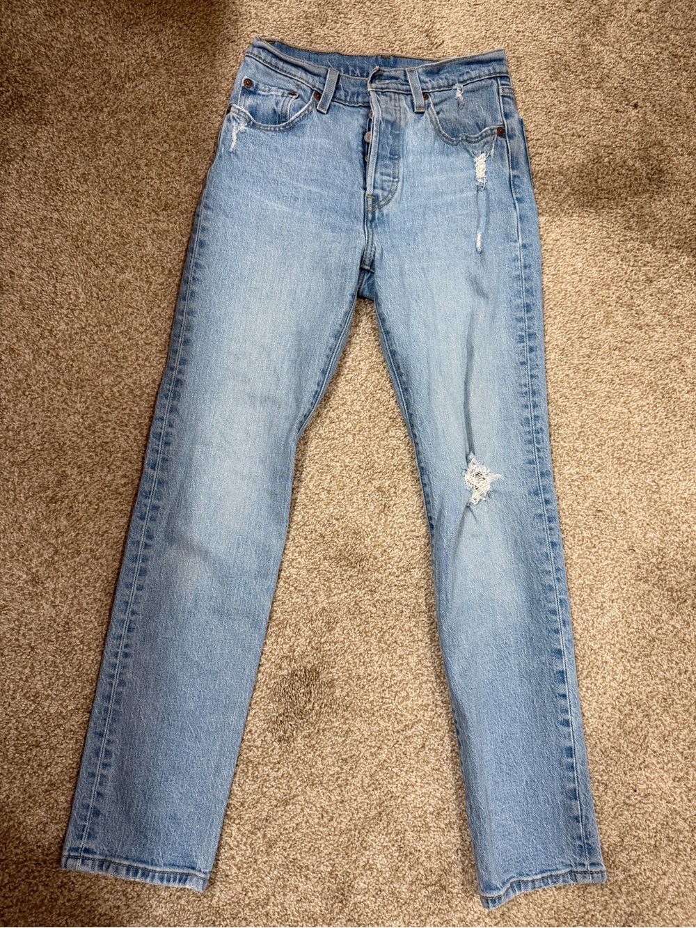 Classic Levi’s 501 distressed straight jeans size W24 L30